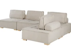 Divano angolare modulare 4 posti TIBRO Tessuto Beige chiaro Lato destro