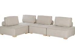 Divano angolare modulare 4 posti TIBRO Tessuto Beige chiaro Lato destro