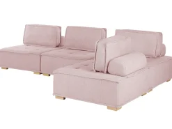 Divano angolare modulare 4 posti TIBRO Tessuto Rosa Lato destro