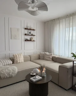 Divano angolare modulare 4 posti ARDAL Tessuto Beige Lato destro
