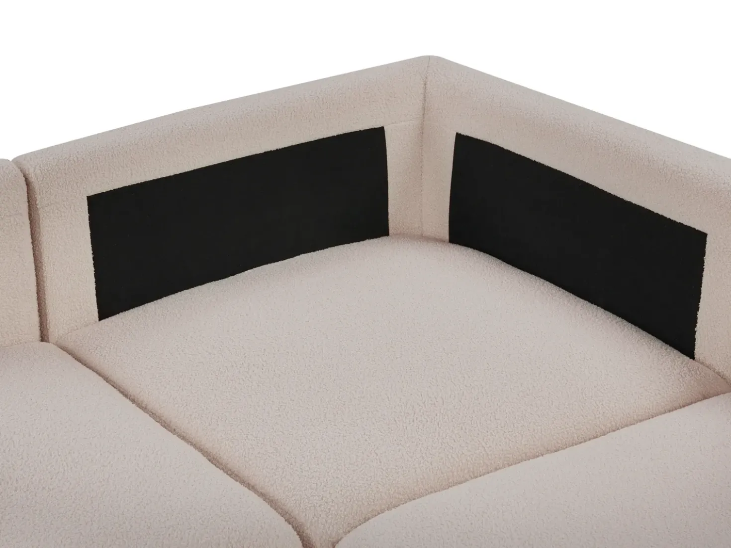 Divano angolare modulare 5 posti KIVVIK Bouclé Beige con ottomana Lato Sinistro