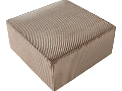 Divano angolare modulare 4 posti LEMVIG Velluto a coste Beige sabbia con ottomana Lato destro