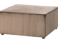 Divano angolare modulare 4 posti LEMVIG Velluto a coste Beige sabbia con ottomana Lato destro