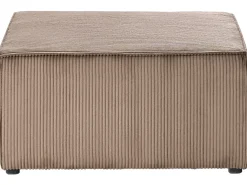 Divano angolare modulare 4 posti LEMVIG Velluto a coste Beige sabbia con ottomana Lato destro