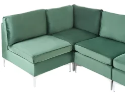 Divano angolare modulare 4 posti EVJA Velluto Verde Lato Sinistro
