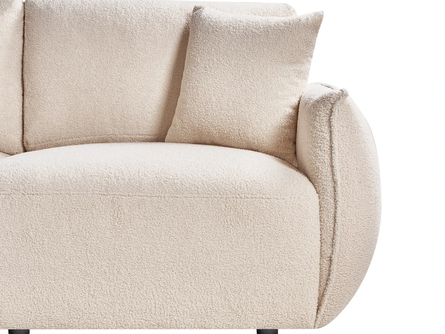 Divano angolare modulare 5 posti MESNALI Bouclé Beige Lato destro