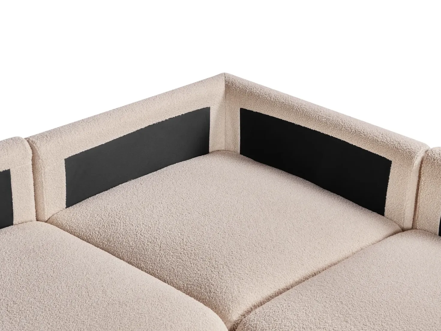 Divano angolare modulare 5 posti MESNALI Bouclé Beige Lato destro