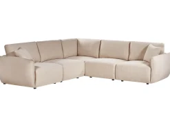 Divano angolare modulare 5 posti MESNALI Bouclé Beige Lato destro