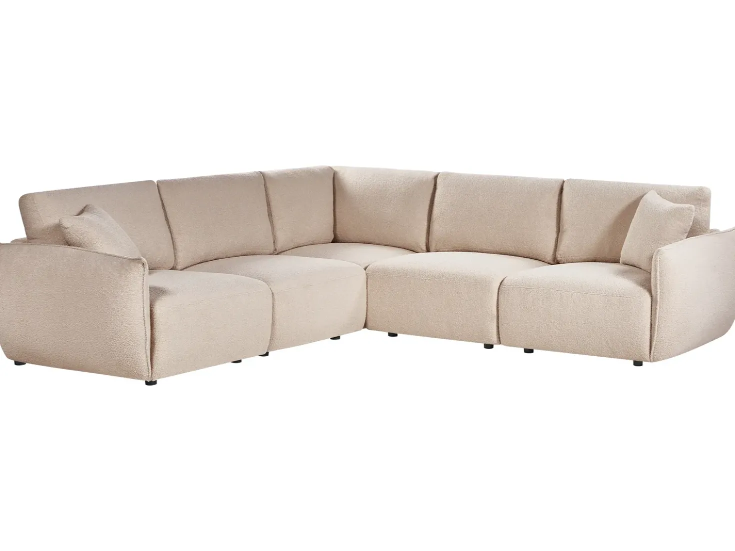 Divano angolare modulare 5 posti MESNALI Bouclé Beige Lato destro
