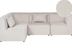 Divano angolare modulare 4 posti LEMVIG Velluto a coste Beige Lato destro