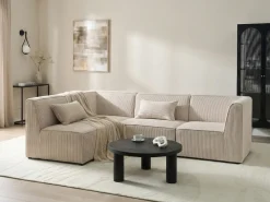 Divano angolare modulare 4 posti LEMVIG Velluto a coste Beige Lato destro