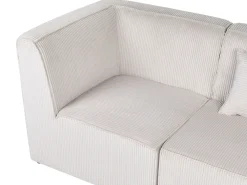Divano angolare modulare 4 posti LEMVIG Velluto a coste Beige Lato destro