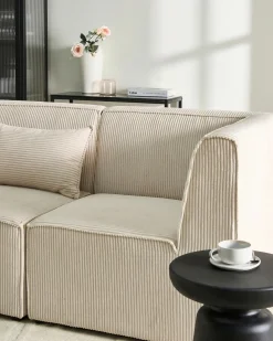 Divano angolare modulare 4 posti LEMVIG Velluto a coste Beige Lato destro