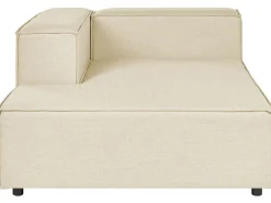 Divano angolare modulare 3 posti APRICA Lino sintetico Beige Lato destro