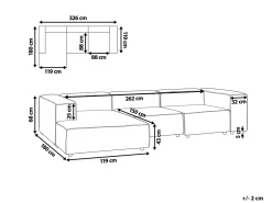 Divano angolare modulare 3 posti APRICA Lino sintetico Beige Lato destro