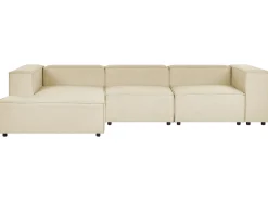 Divano angolare modulare 3 posti APRICA Lino sintetico Beige Lato destro