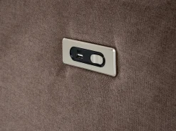 Divano angolare reclinabile elettrico 5 posti ROKKE Tessuto Marrone con porta USB Lato Sinistro