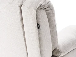 Divano angolare reclinabile manuale 5 posti ROKKE Tessuto Beige chiaro con porta USB Lato Sinistro