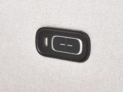 Divano angolare reclinabile manuale 5 posti ROKKE Tessuto Beige chiaro con porta USB Lato Sinistro