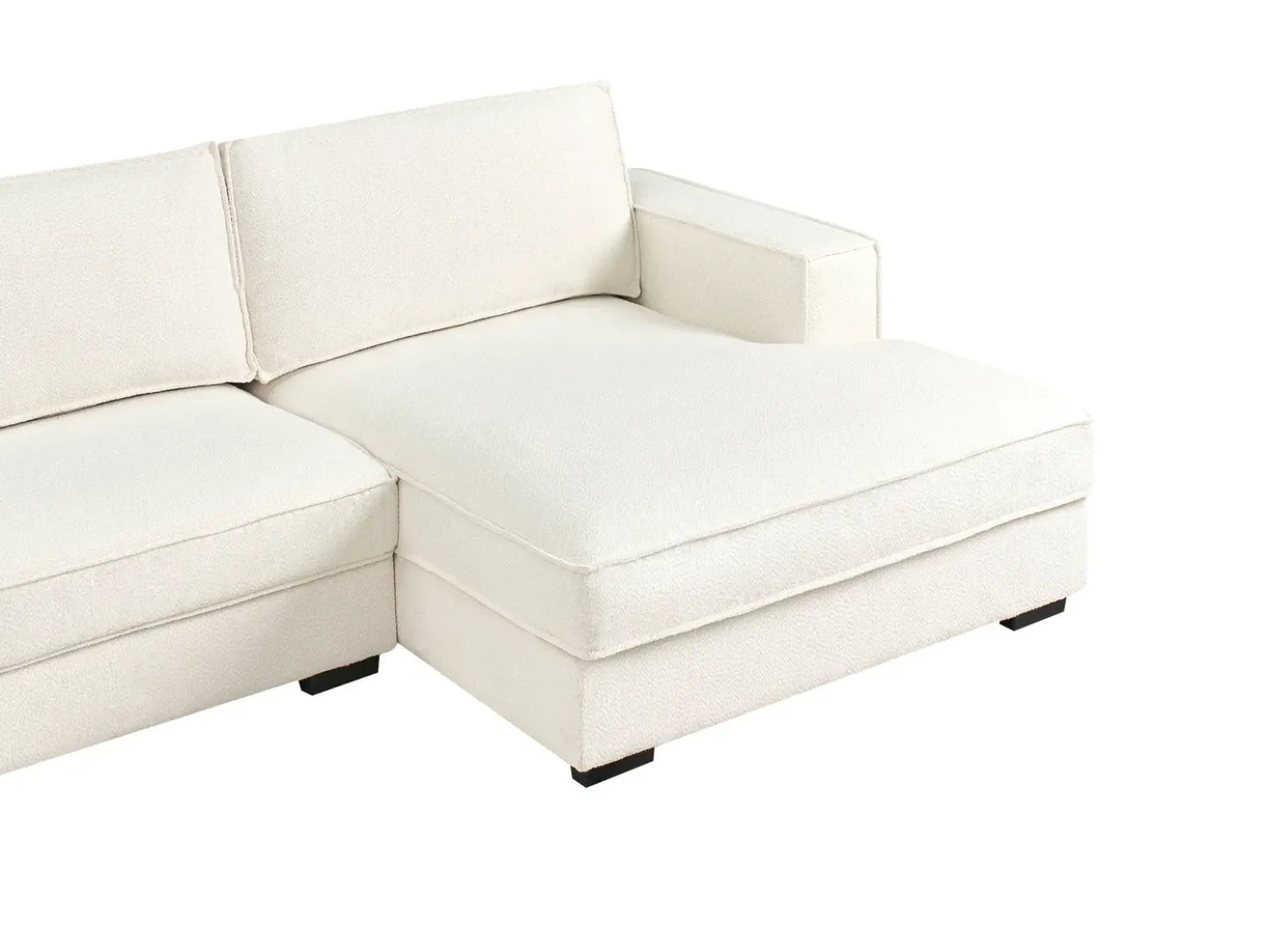 Divano angolare RENDERS Bouclé Bianco sporco Lato Sinistro