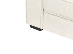 Divano angolare RENDERS Bouclé Bianco sporco con ottomana Lato Sinistro