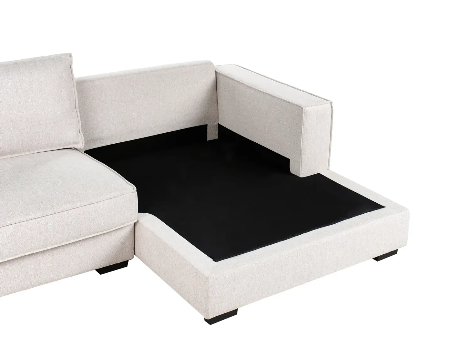 Divano angolare RENDERS Tessuto Beige chiaro Lato Sinistro