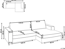 Divano angolare RENDERS Tessuto Beige chiaro Lato Sinistro