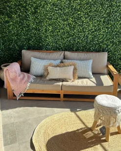 Divano da giardino 2 posti TIMOR Modulare Legno di acacia certificato Marrone chiaro