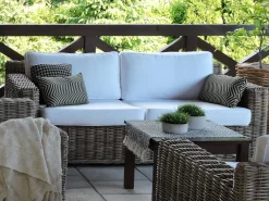 Divano da giardino 2 posti ARDEA Rattan Marrone chiaro