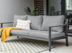 Divano da giardino 3 posti KIATO Metallo Grigio scuro