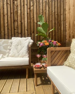 Divano da giardino 2 posti BARATTI Legno d'acacia Marrone