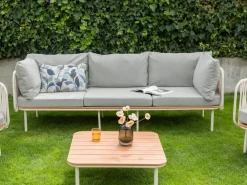 Divano da giardino 3 posti SENISE Metallo Grigio
