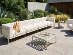 Divano da giardino 4 posti FERRETTI Beige chiaro