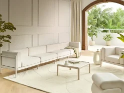 Divano da giardino 4 posti FERRETTI Beige chiaro