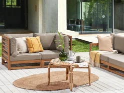 Divano da giardino 2 posti TRANI Modulare Legno di acacia certificato Marrone chiaro