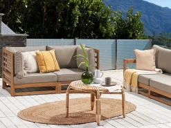 Divano da giardino 2 posti TRANI Modulare Legno di acacia certificato Marrone chiaro