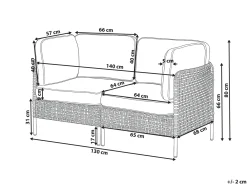 Divano da giardino 2 posti OMEGANA Rattan sintetico (PE) Beige chiaro