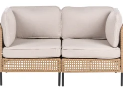 Divano da giardino 2 posti OMEGANA Rattan sintetico (PE) Beige chiaro