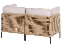 Divano da giardino 2 posti OMEGANA Rattan sintetico (PE) Beige chiaro