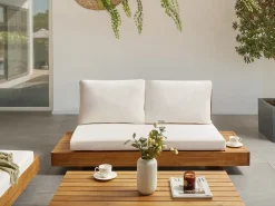 Divano da giardino 2 posti MARETTIMO Legno di acacia certificato Marrone