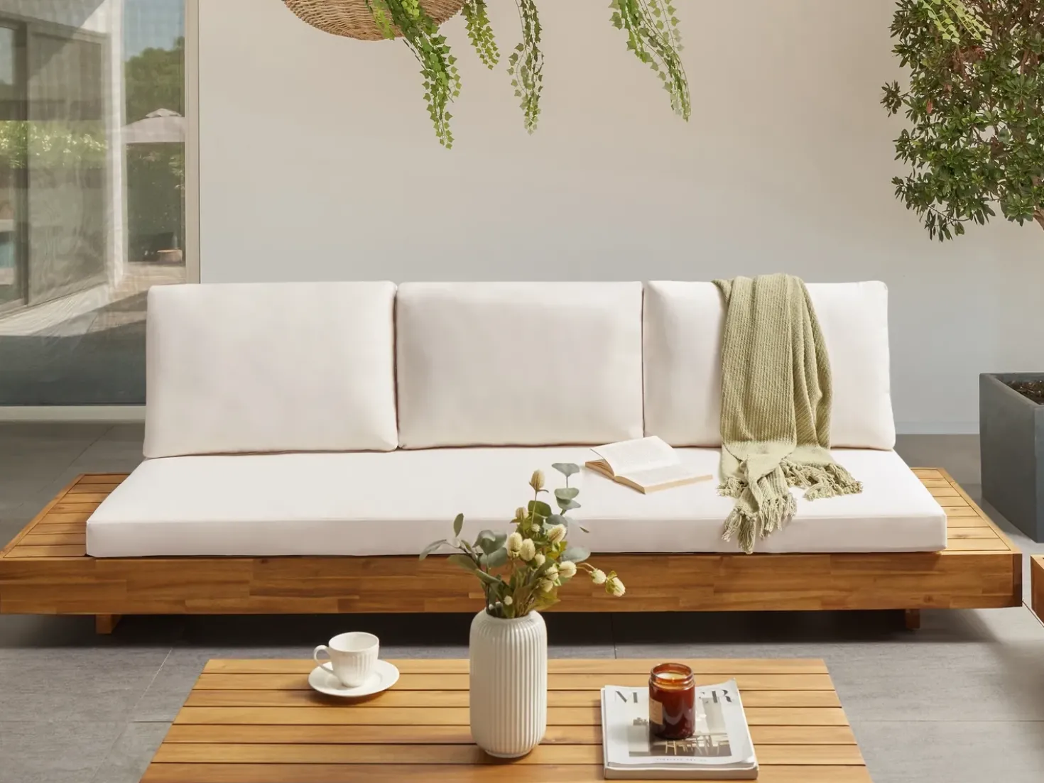 Divano da giardino 3 posti MARETTIMO Legno di acacia certificato Marrone
