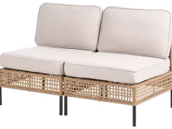 Divano da giardino 2 posti OMEGANA Senza braccia Rattan sintetico (PE) Beige chiaro