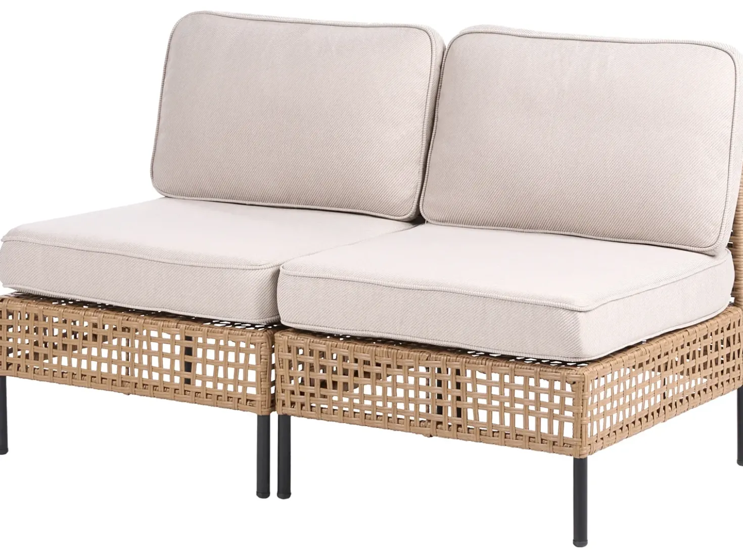 Divano da giardino 2 posti OMEGANA Senza braccia Rattan sintetico (PE) Beige chiaro
