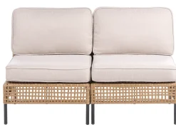 Divano da giardino 2 posti OMEGANA Senza braccia Rattan sintetico (PE) Beige chiaro