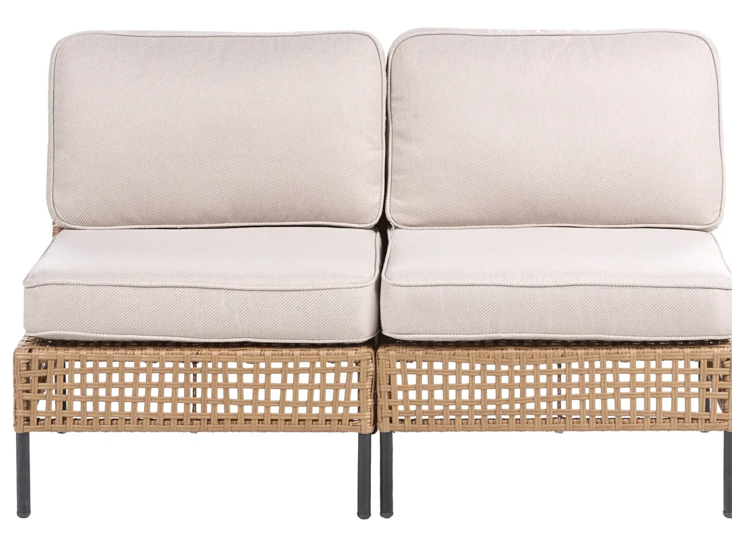 Divano da giardino 2 posti OMEGANA Senza braccia Rattan sintetico (PE) Beige chiaro