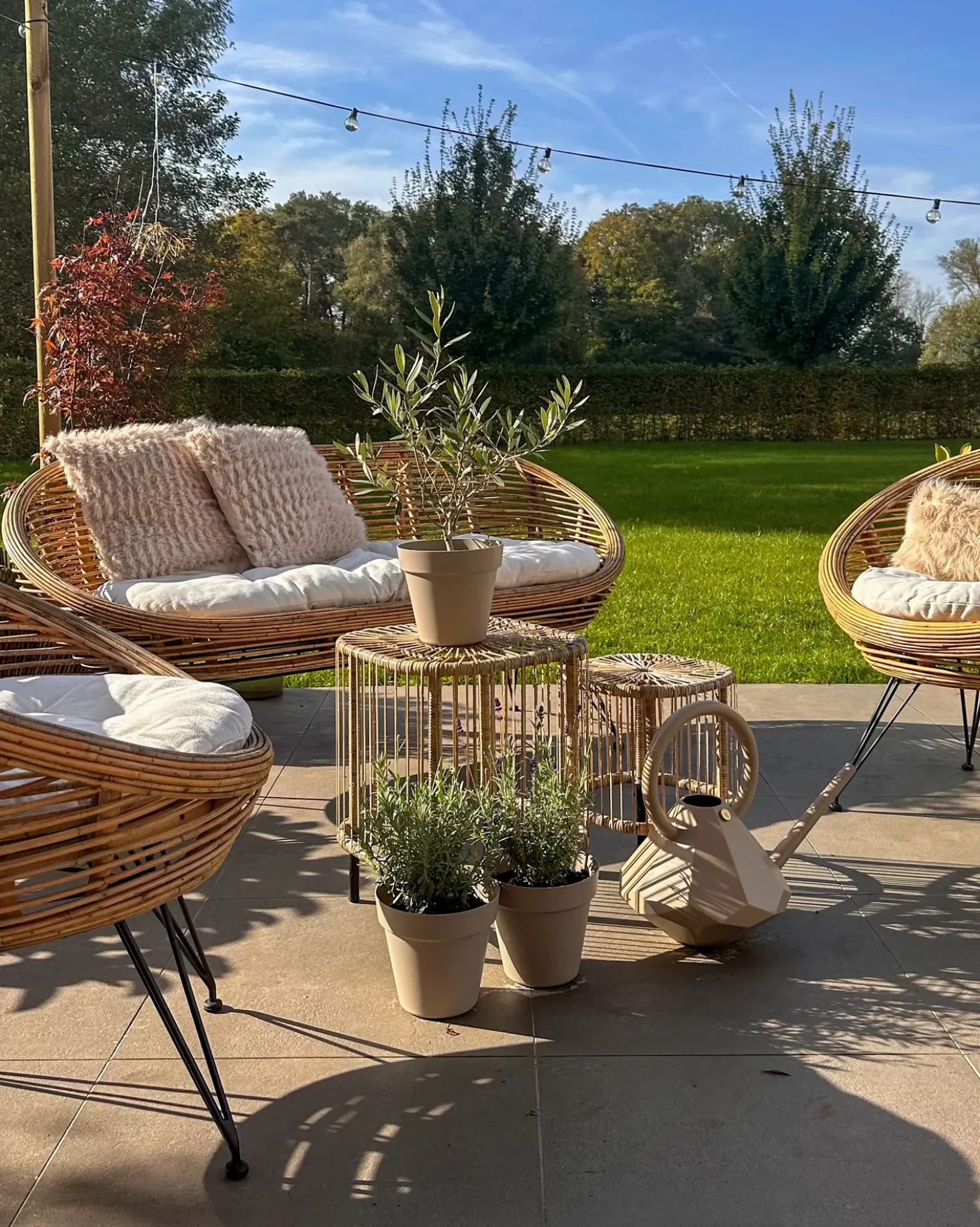Divano da giardino 2 posti MARATEA Rattan Naturale