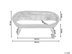 Divano da giardino 2 posti MARATEA Rattan Naturale