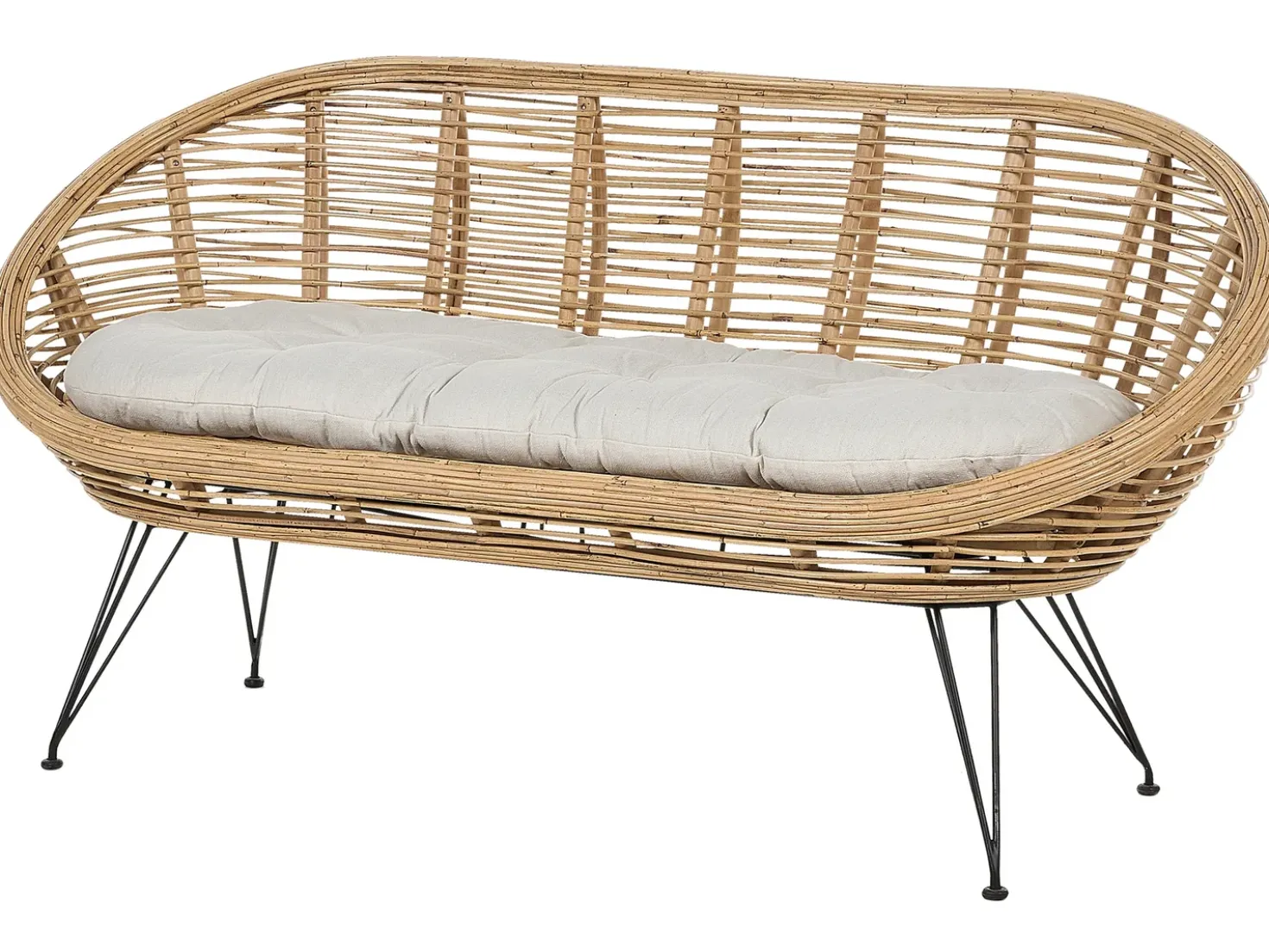 Divano da giardino 2 posti MARATEA Rattan Naturale