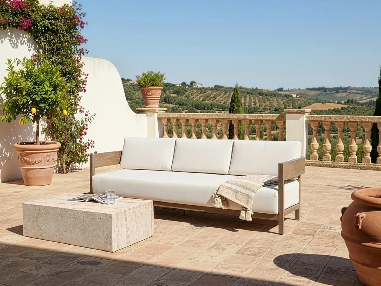 Divano da giardino 3 posti SAMPIERI Metallo Marrone