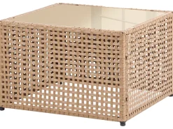 Divano da giardino a forma di U 6 posti OMEGANA Modulare Rattan sintetico (PE) Beige chiaro